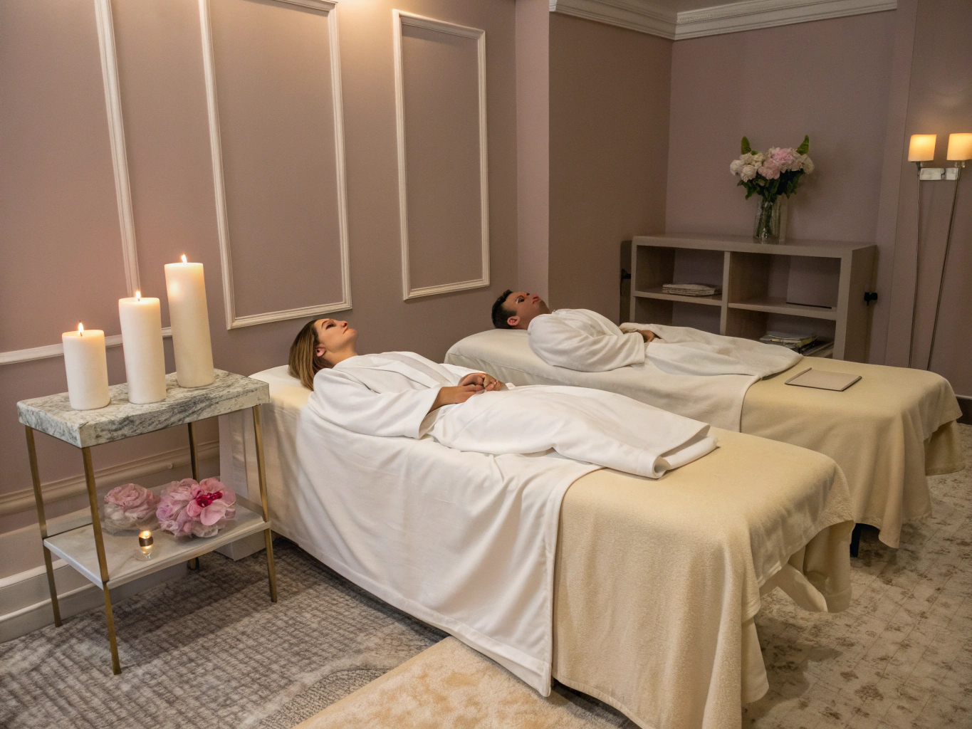 Viora Spa çiftler için özel masaj odası ve fener ışıkları
